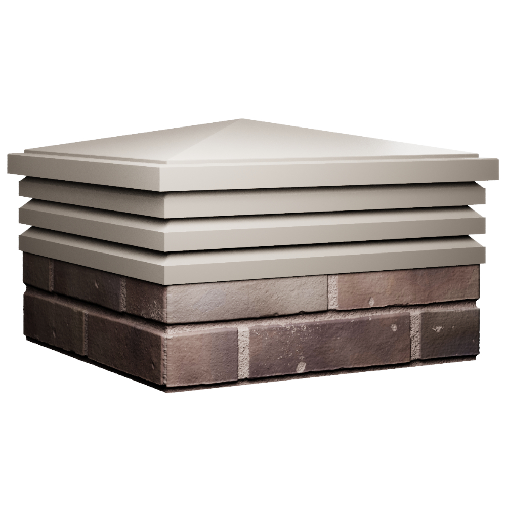 Колпак Zking Бона ХайТек Бежевый на столб 2х2 кирпича (513х513мм) в Сургуте фото