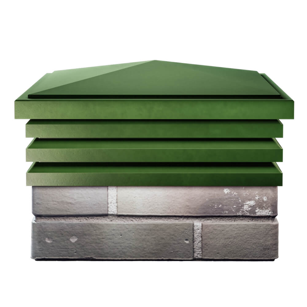 Колпак Zking Бона ХайТек Зеленый на столб 1.5х1.5 кирпича (385х385мм) Сургут фото