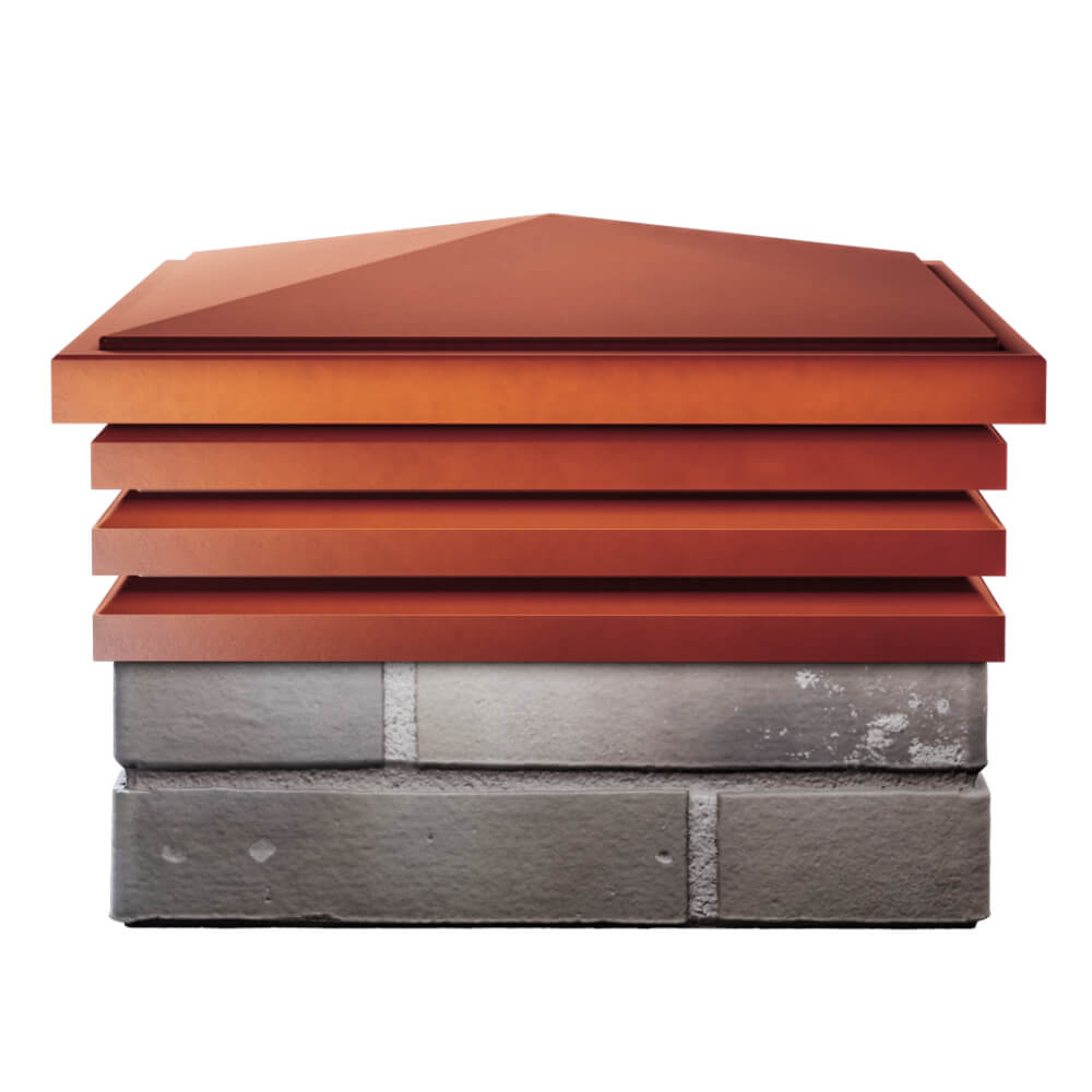 Колпак Zking Бона ХайТек Красный на столб 1.5х1.5 кирпича (385х385мм) Сургут фото