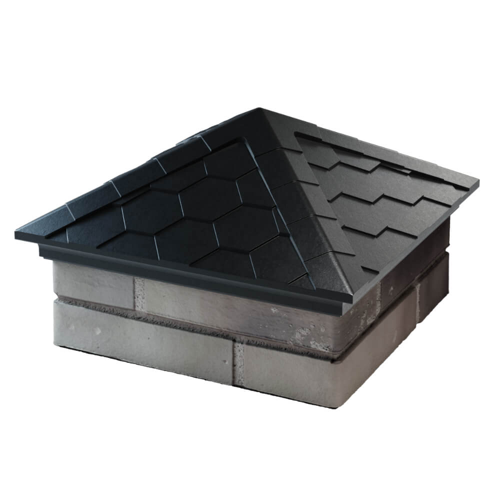 Колпак Zking Эверест Черный на столб 1.5х1.5 кирпича (390х390мм) в Сургуте фото