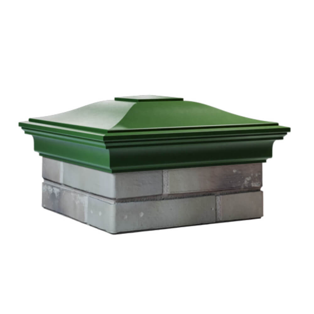 Колпак Zking Монблан Зеленый на столб 1.5х1.5 еврокирпича 0.7НФ (355х355мм) в Сургуте фото