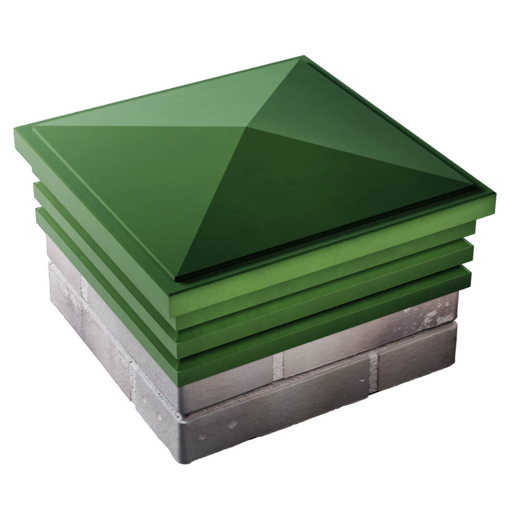 Колпак Zking Бона ХайТек Зеленый на столб 1.5х1.5 кирпича (385х385мм) в Сургуте фото