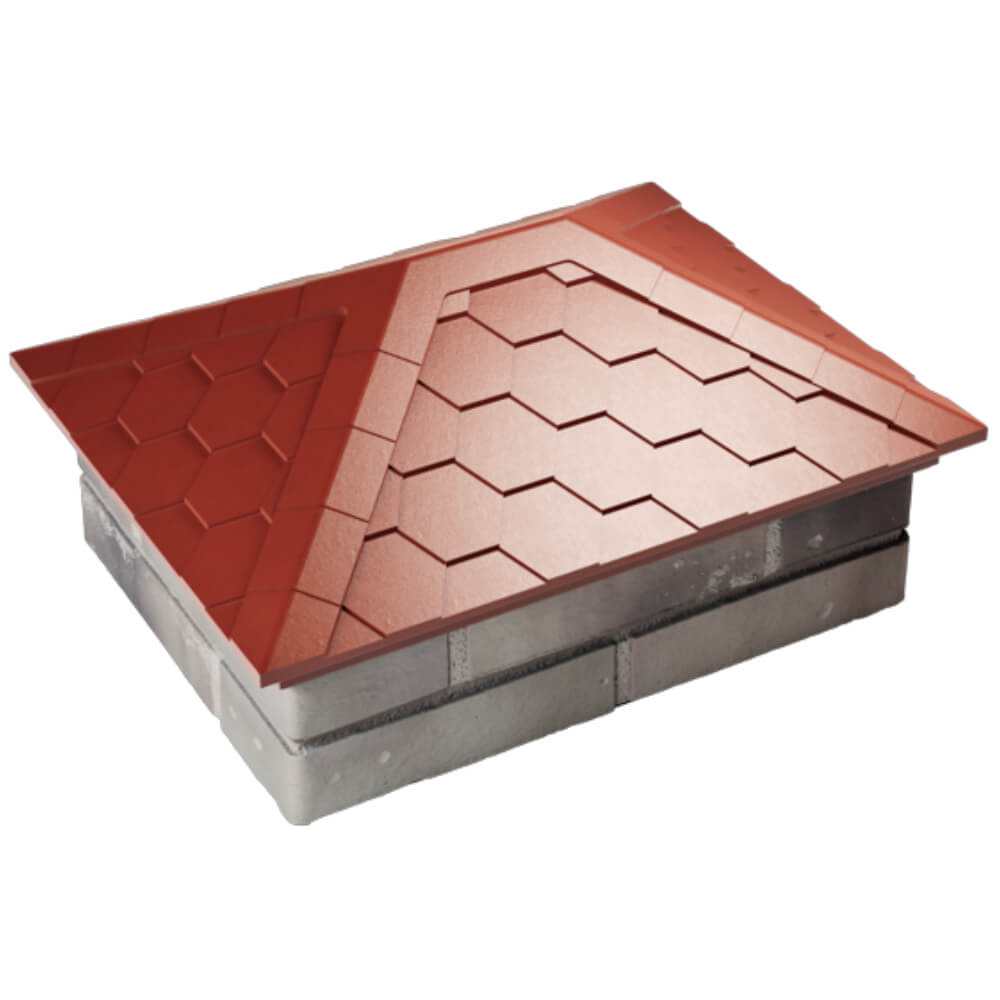 Колпак Zking Эверест Красный на столб 2х1.5 кирпича (520х390мм) Сургут фото