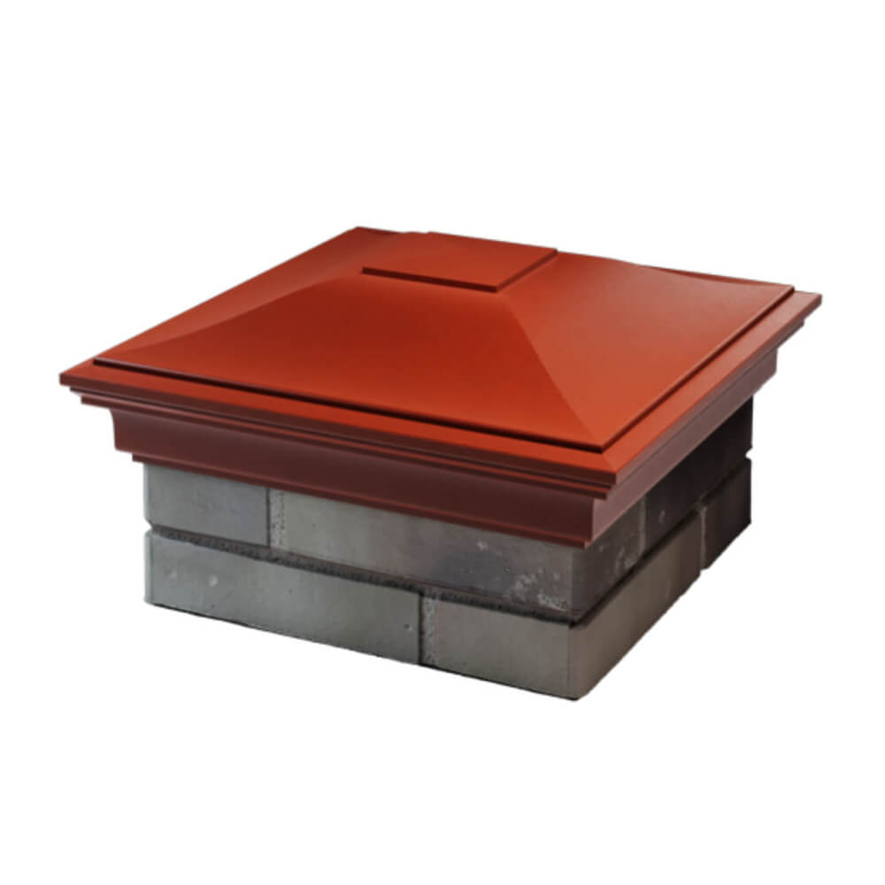 Колпак Zking Монблан Красный на столб 1.5х1.5 еврокирпича 0.7НФ (355х355мм) в Сургуте фото