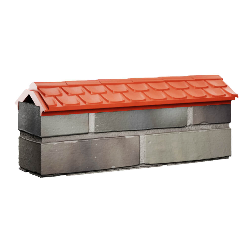 Парапет Zking Эльбрус Красный с посадкой на 0.5 кирпича (130мм) Сургут фото