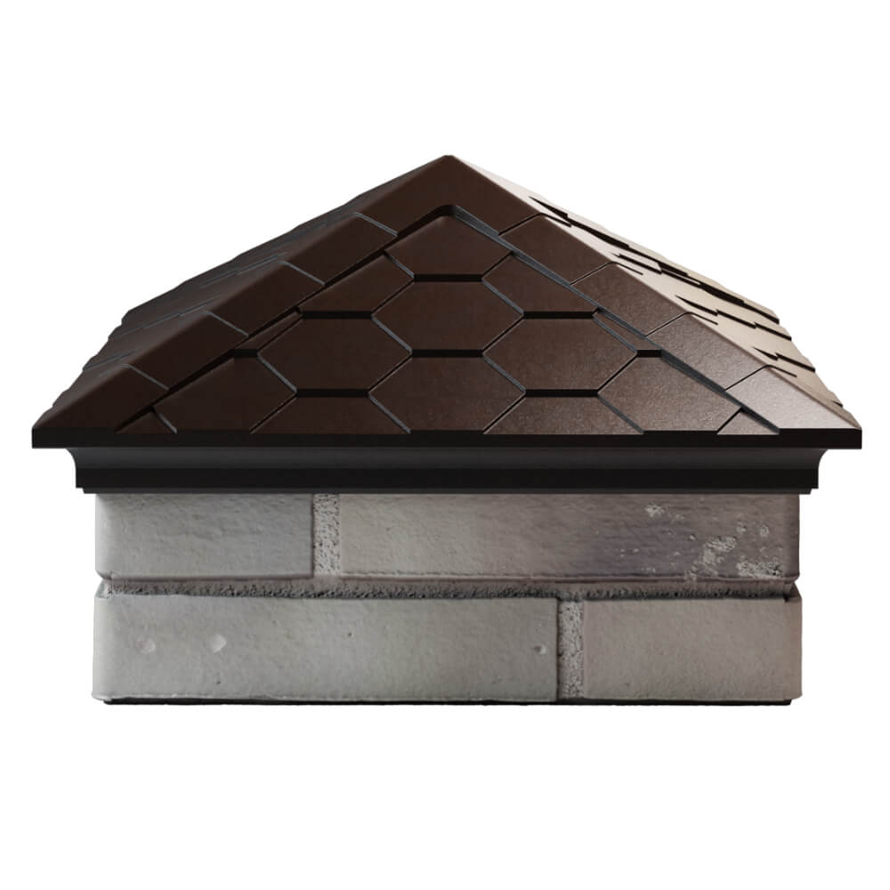 Колпак Zking Эверест Коричневый на столб 1.5х1.5 кирпича (390х390мм) Сургут фото