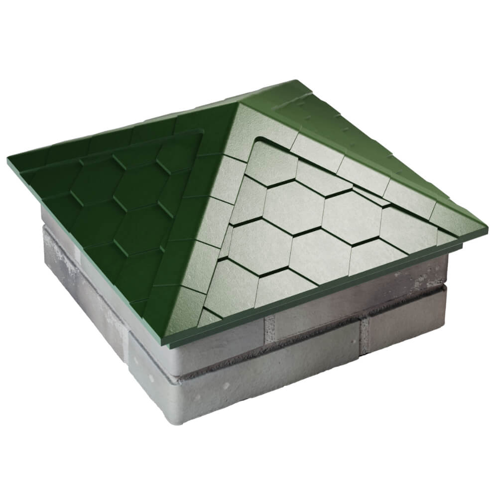 Колпак Zking Эверест Зеленый на столб 1.5х1.5 кирпича (390х390мм) в Сургуте фото