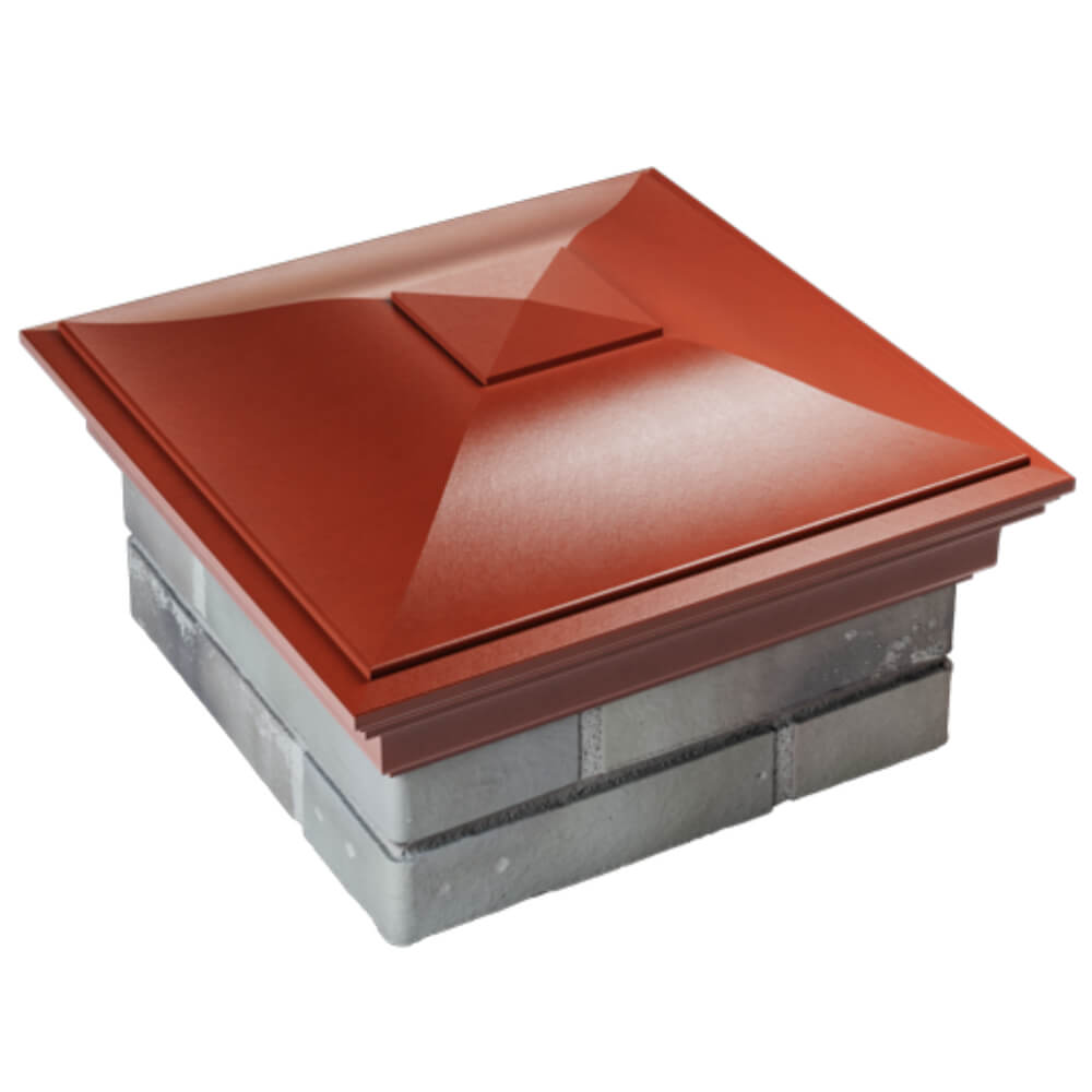 Колпак Zking Монблан Красный на столб 1.5х1.5 кирпича (385х385мм) в Сургуте фото