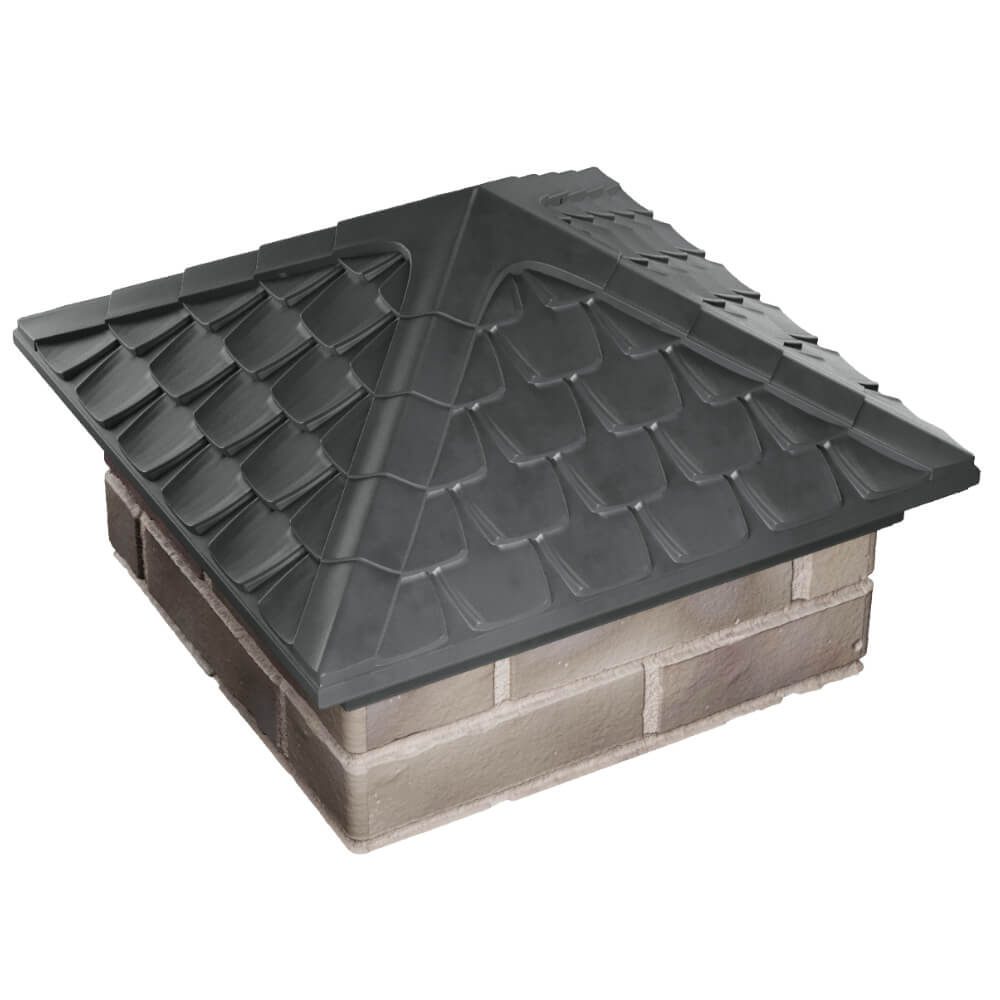 Колпак Zking Эльбрус Серый на столб 1.5х1.5 кирпича (385х385мм) в Сургуте фото