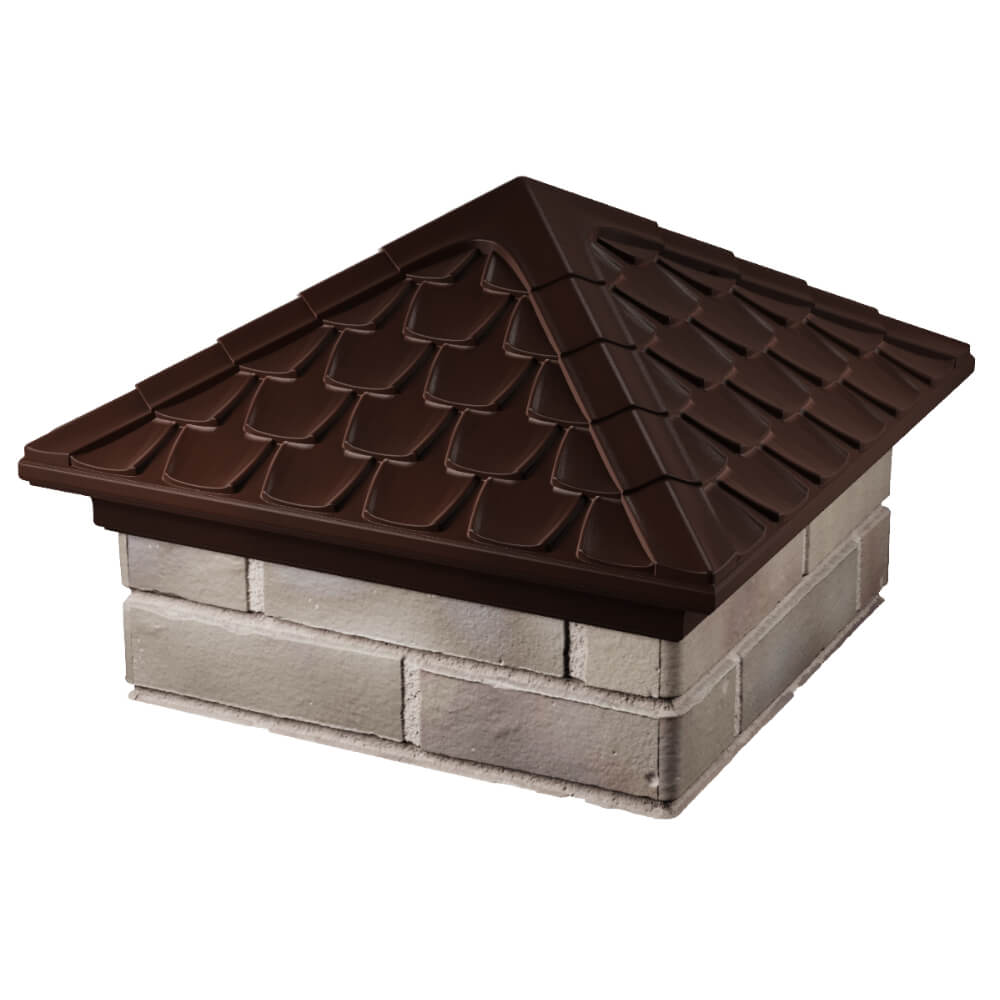 Колпак Zking Эльбрус Коричневый на столб 1.5х1.5 кирпича (385х385мм) в Сургуте фото