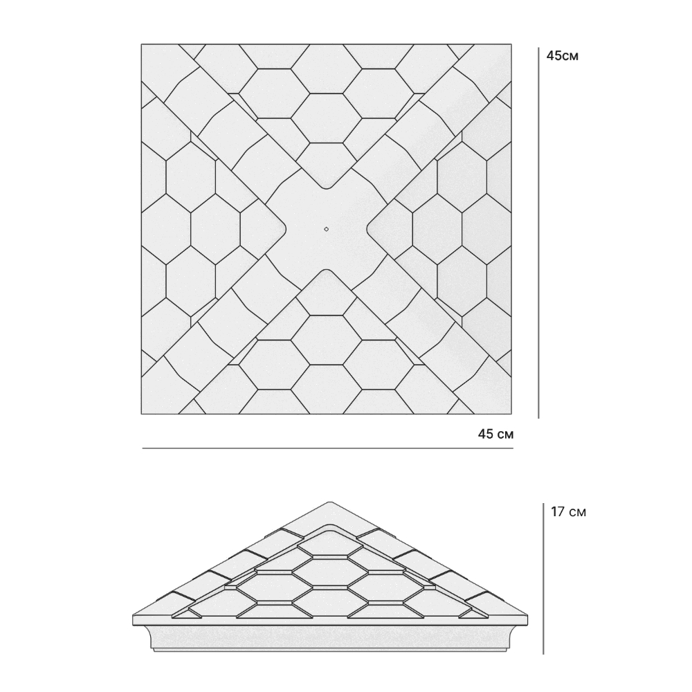 Колпак Zking Эверест Черный на столб 1.5х1.5 кирпича (390х390мм) в Сургуте фото