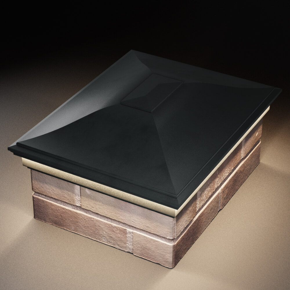 Колпак Zking Монблан Черный на столб 2х1.5 кирпича (515х385мм) c подсветкой в Сургуте фото