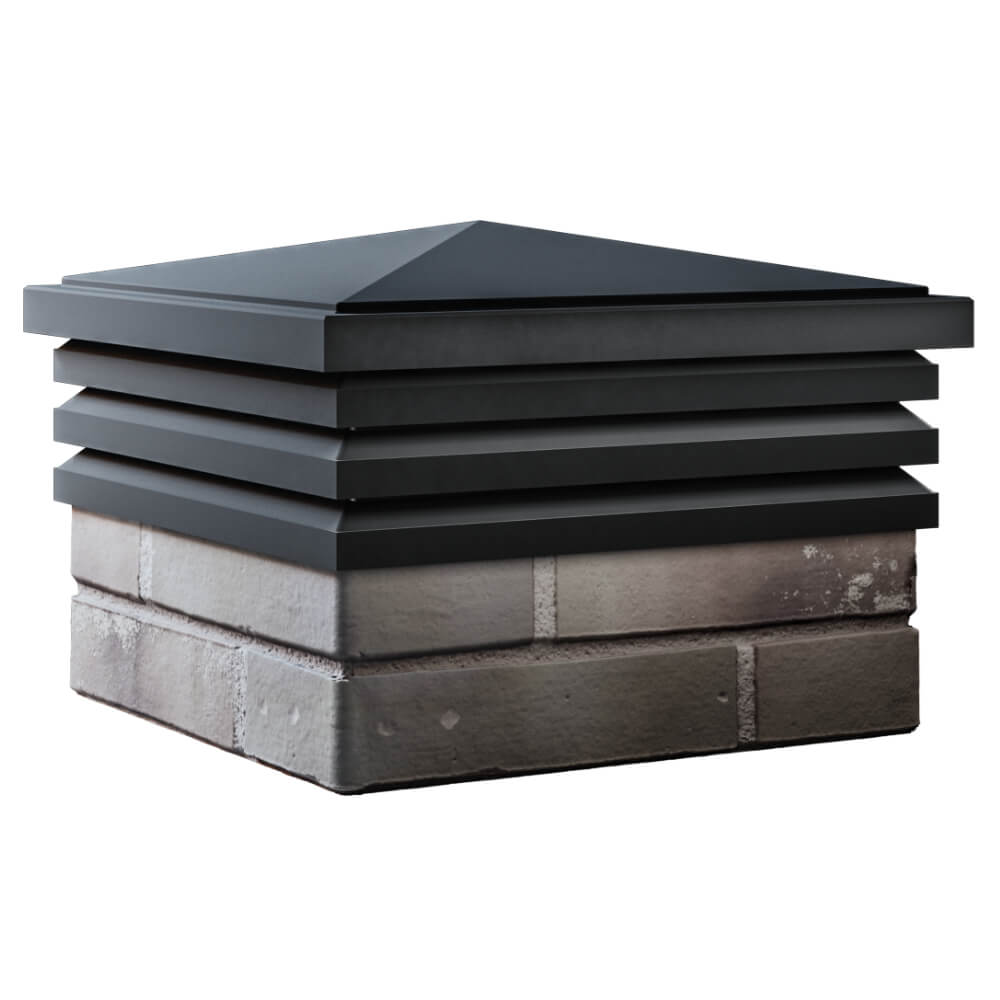 Колпак Zking Бона ХайТек Черный на столб 1.5х1.5 кирпича (385х385мм) в Сургуте фото