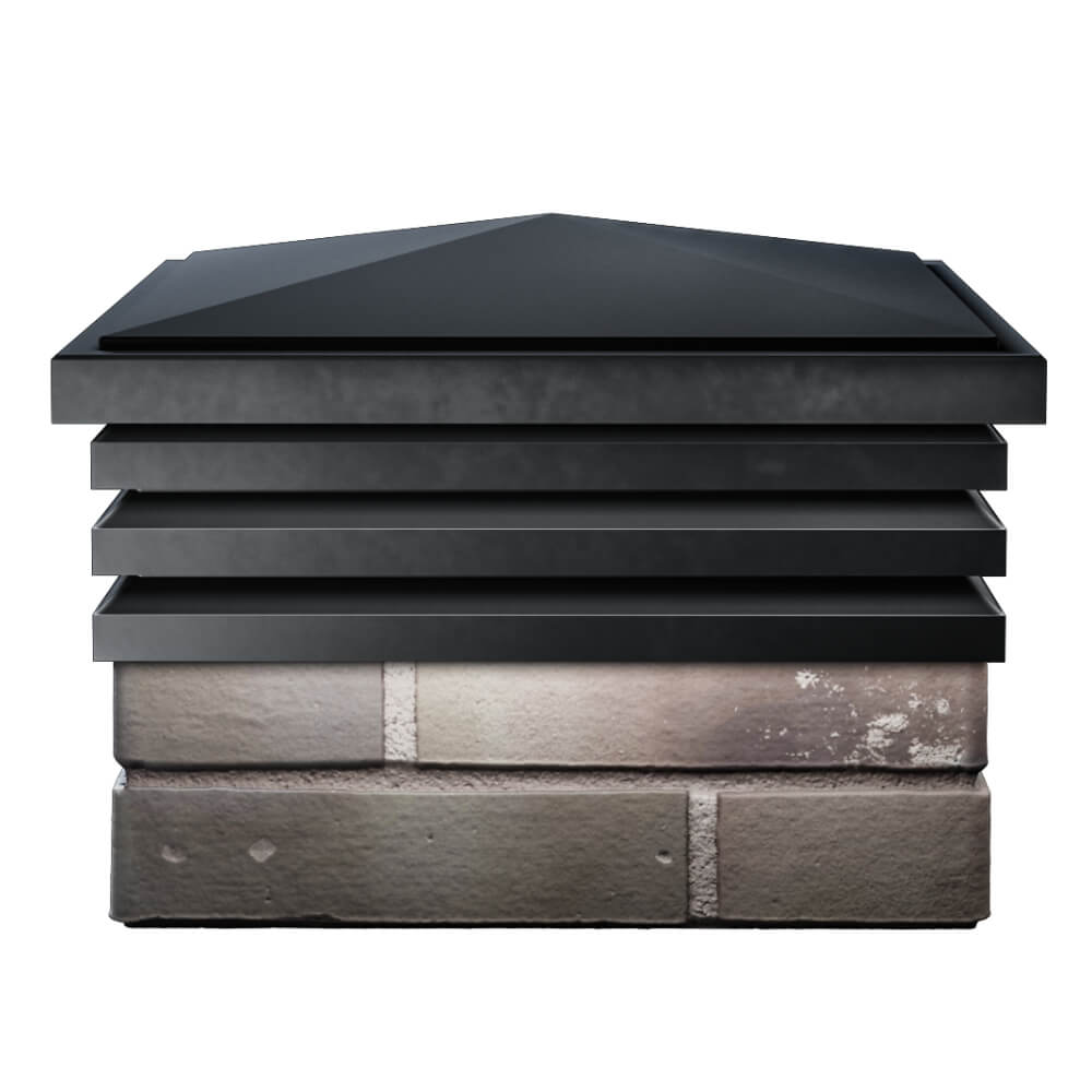 Колпак Zking Бона ХайТек Черный на столб 1.5х1.5 кирпича (385х385мм) Сургут фото