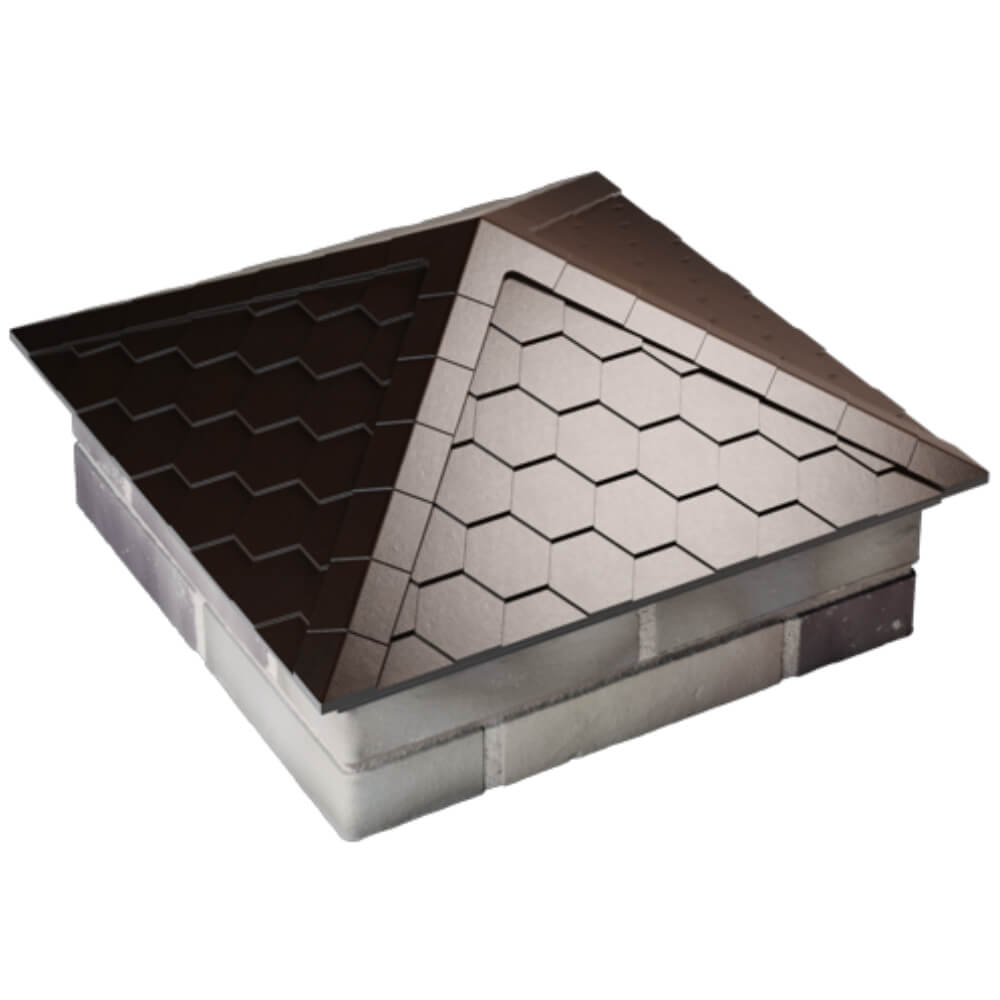 Колпак Zking Эверест Коричневый на столб 2х2 кирпича (535х535мм) Сургут фото