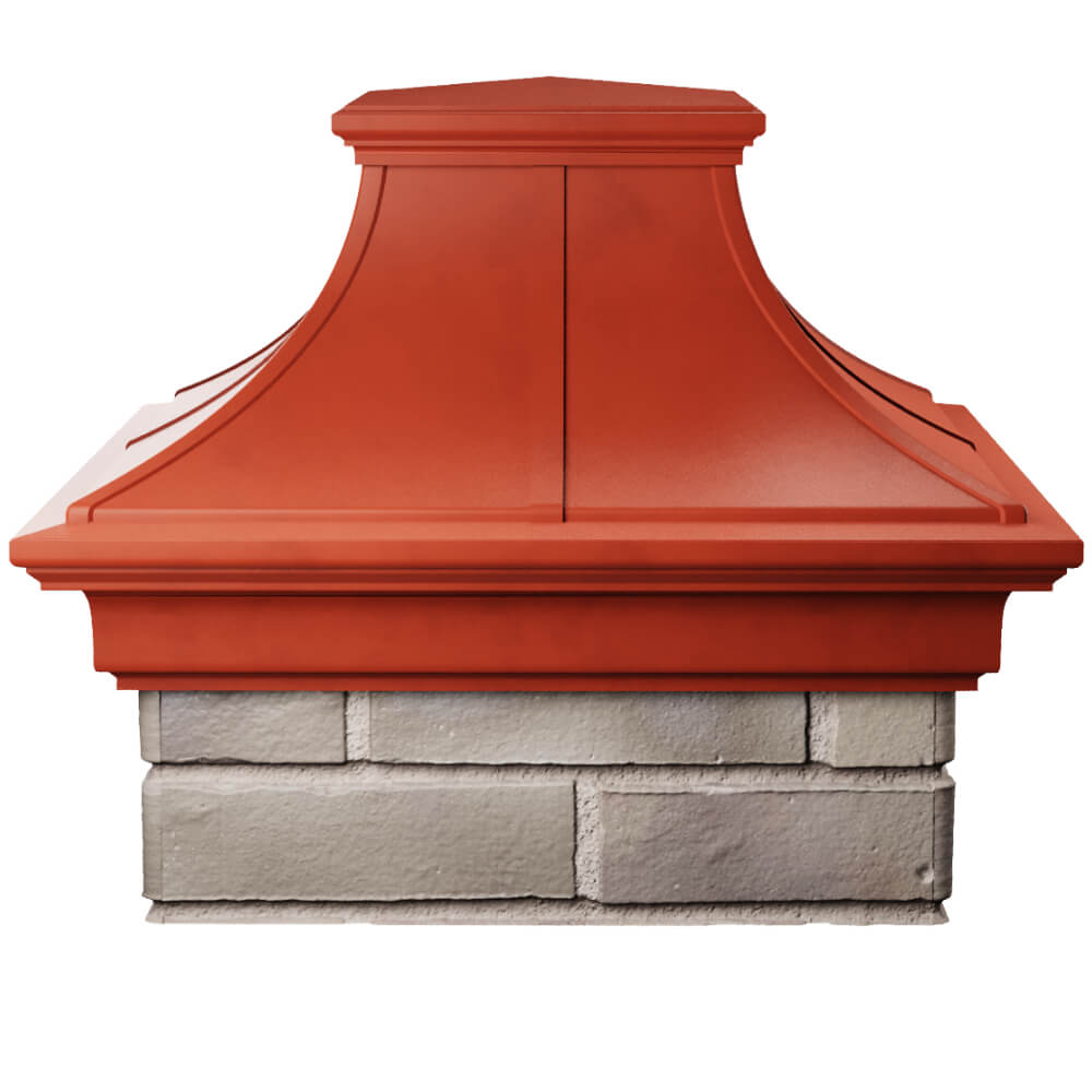 Колпак Zking Монблан Премиум Красный на столб 1.5х1.5 кирпича (385х385мм) Сургут фото