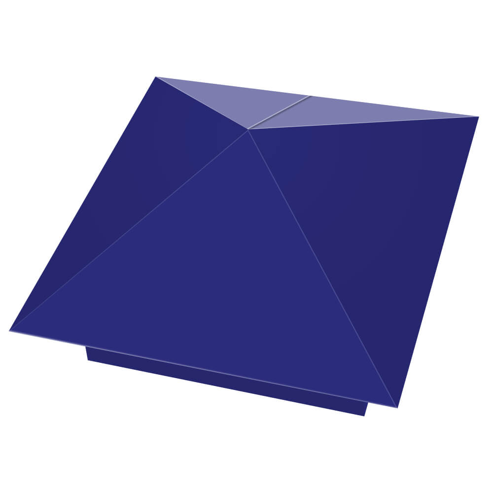 Колпак металлический 400х400мм RAL5002 Синий Ультрамарин заборный Сургут фото