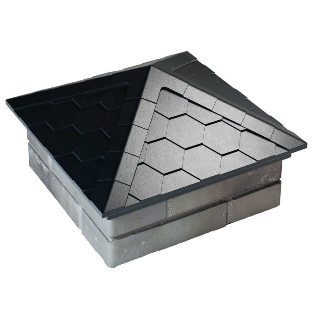 Колпак Zking Эверест Черный на столб 1.5х1.5 кирпича (390х390мм) в Сургуте фото