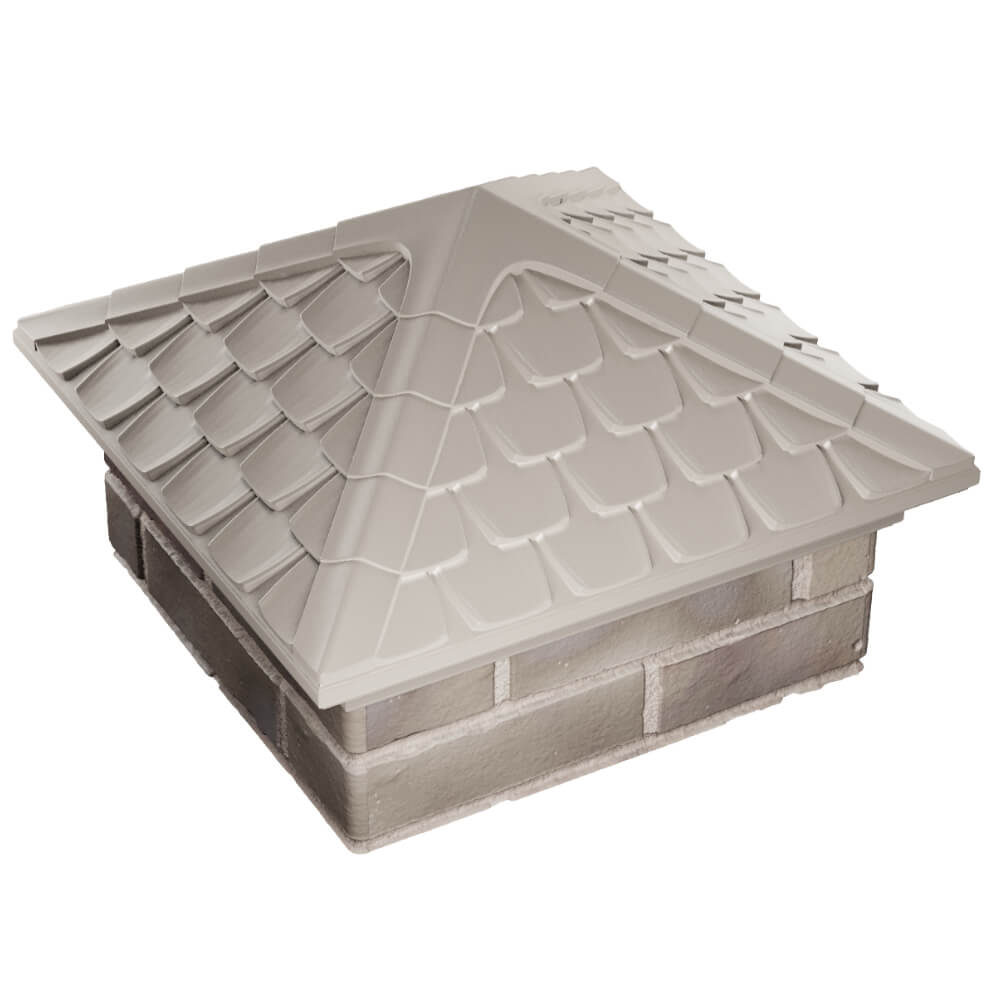 Колпак Zking Эльбрус Бежевый на столб 1.5х1.5 кирпича (385х385мм) в Сургуте фото