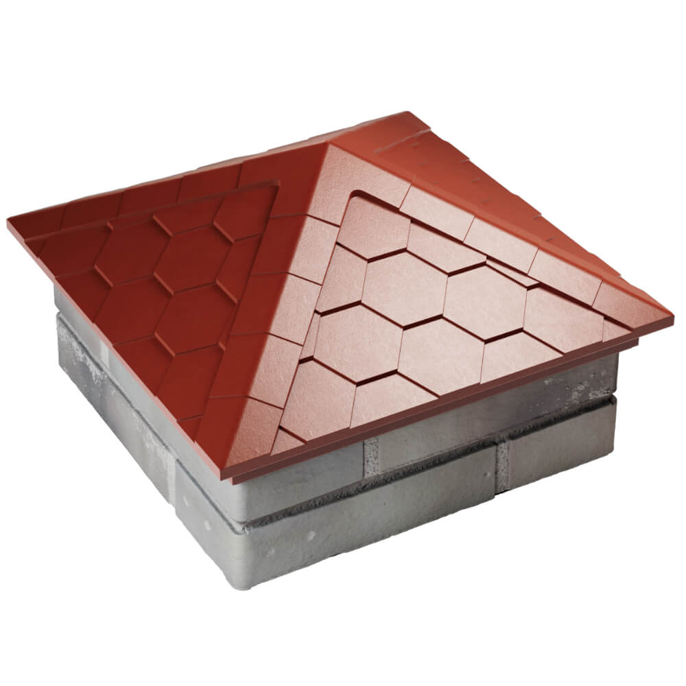 Колпак Zking Эверест Красный на столб 1.5х1.5 кирпича (390х390мм) в Сургуте фото