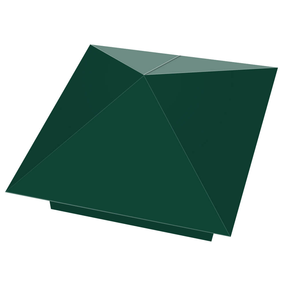 Колпак металлический 390х390мм RAL6005 Зеленый Мох заборный Сургут фото