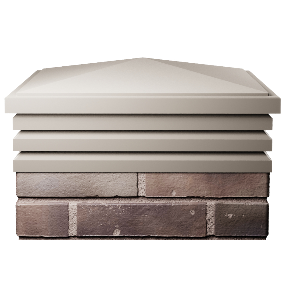 Колпак Zking Бона ХайТек Бежевый на столб 2х2 кирпича (513х513мм) Сургут фото