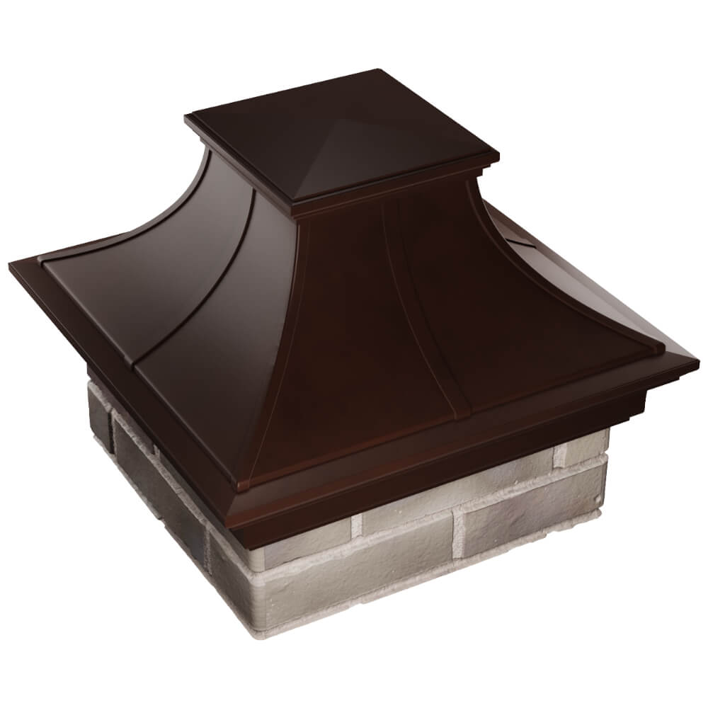 Колпак Zking Монблан Премиум Коричневый на столб 1.5х1.5 кирпича (385х385мм) в Сургуте фото
