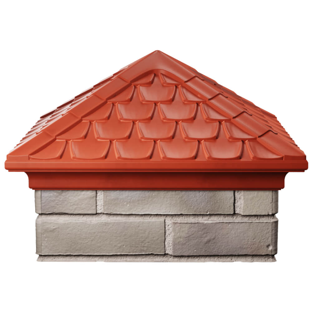 Колпак Zking Эльбрус Красный на столб 1.5х1.5 кирпича (385х385мм) Сургут фото