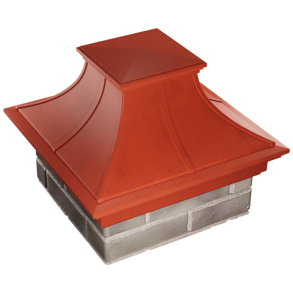 Колпак Zking Монблан Премиум Красный на столб 1.5х1.5 кирпича (385х385мм) в Сургуте фото