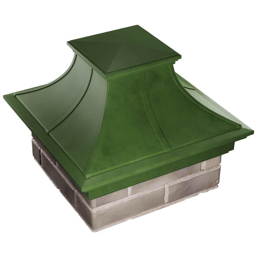 Колпак Zking Монблан Премиум Зеленый на столб 1.5х1.5 кирпича (385х385мм) в Сургуте фото