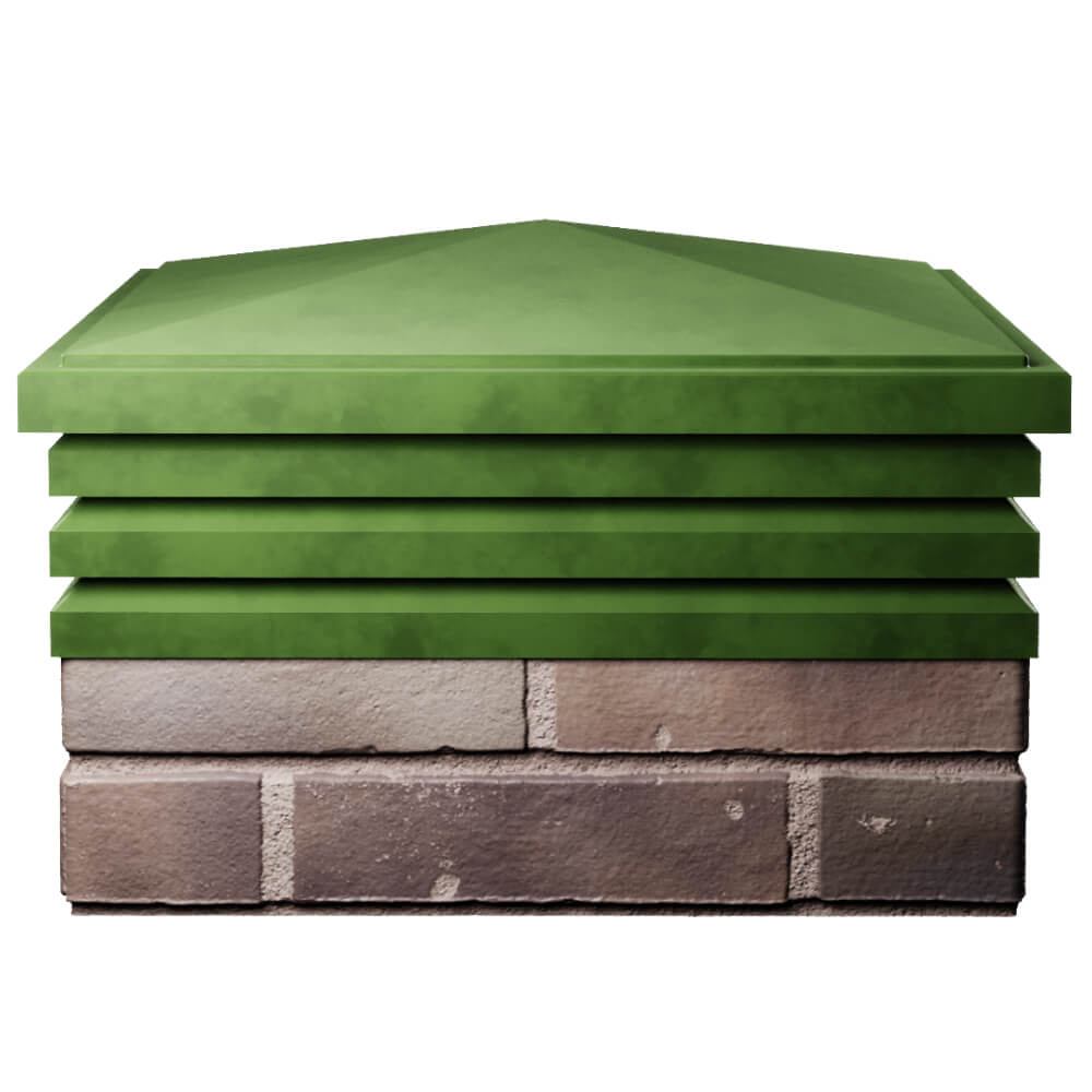 Колпак Zking Бона ХайТек Зеленый на столб 2х2 кирпича (513х513мм) Сургут фото