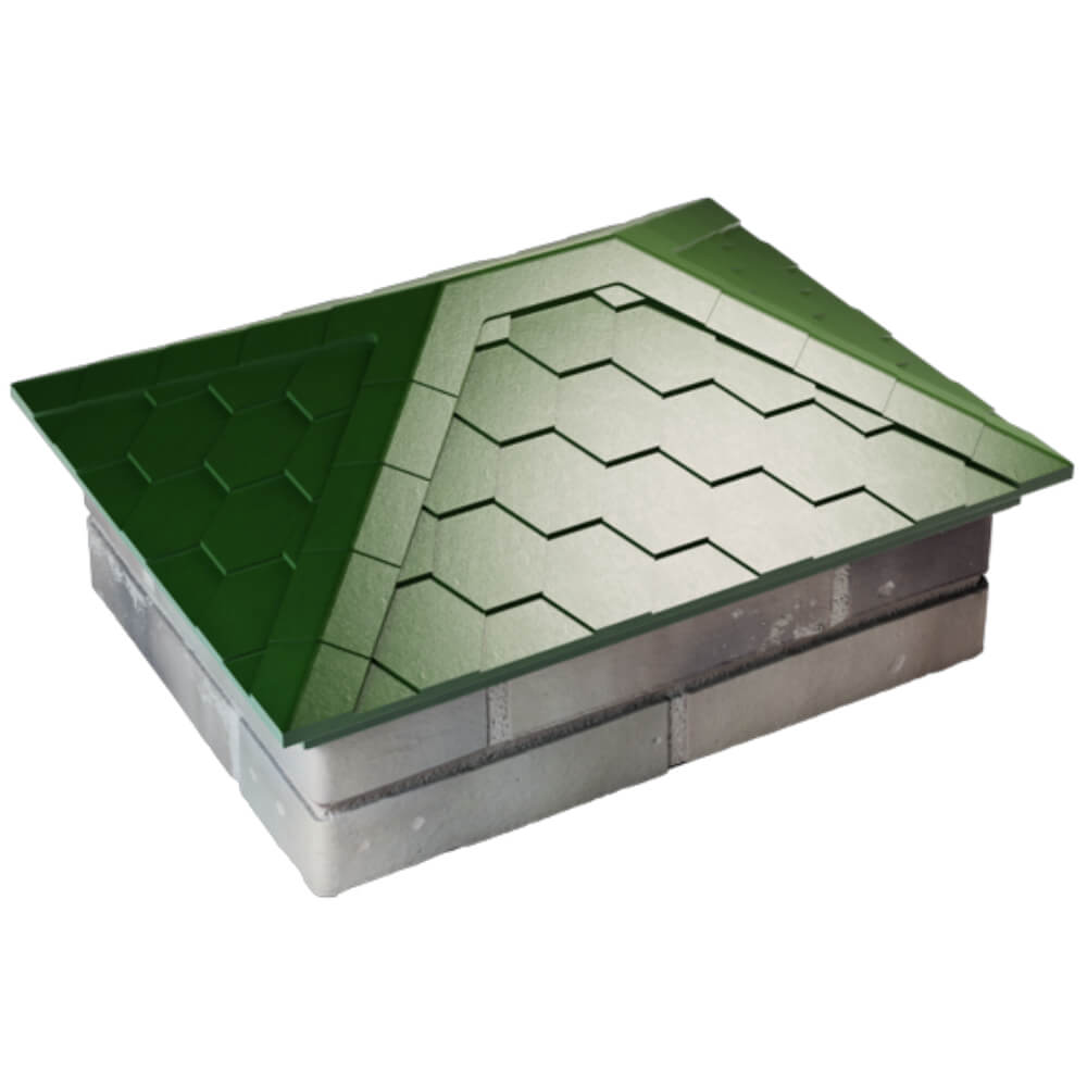 Колпак Zking Эверест Зеленый на столб 2х1.5 кирпича (520х390мм) Сургут фото