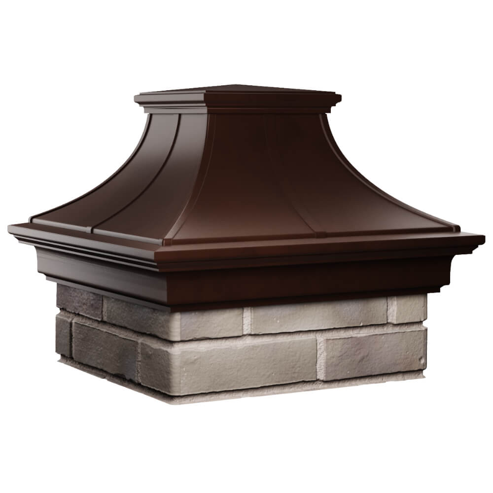 Колпак Zking Монблан Премиум Коричневый на столб 1.5х1.5 кирпича (385х385мм) в Сургуте фото