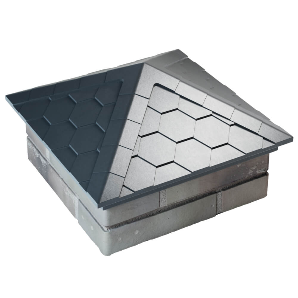 Колпак Zking Эверест Серый на столб 1.5х1.5 кирпича (390х390мм) в Сургуте фото