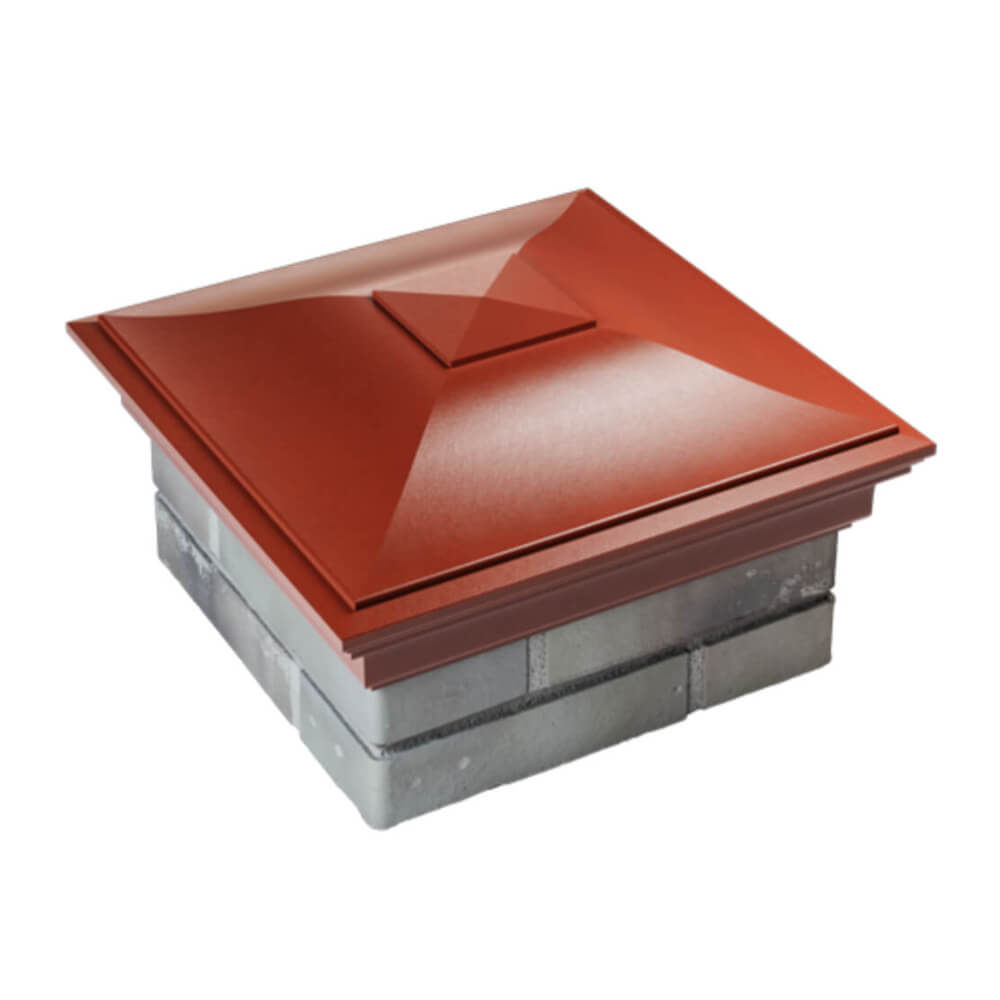 Колпак Zking Монблан Красный на столб 1.5х1.5 еврокирпича 0.7НФ (355х355мм) в Сургуте фото