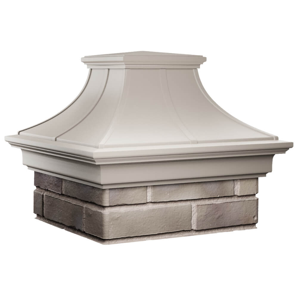 Колпак Zking Монблан Премиум Бежевый на столб 1.5х1.5 кирпича (385х385мм) в Сургуте фото