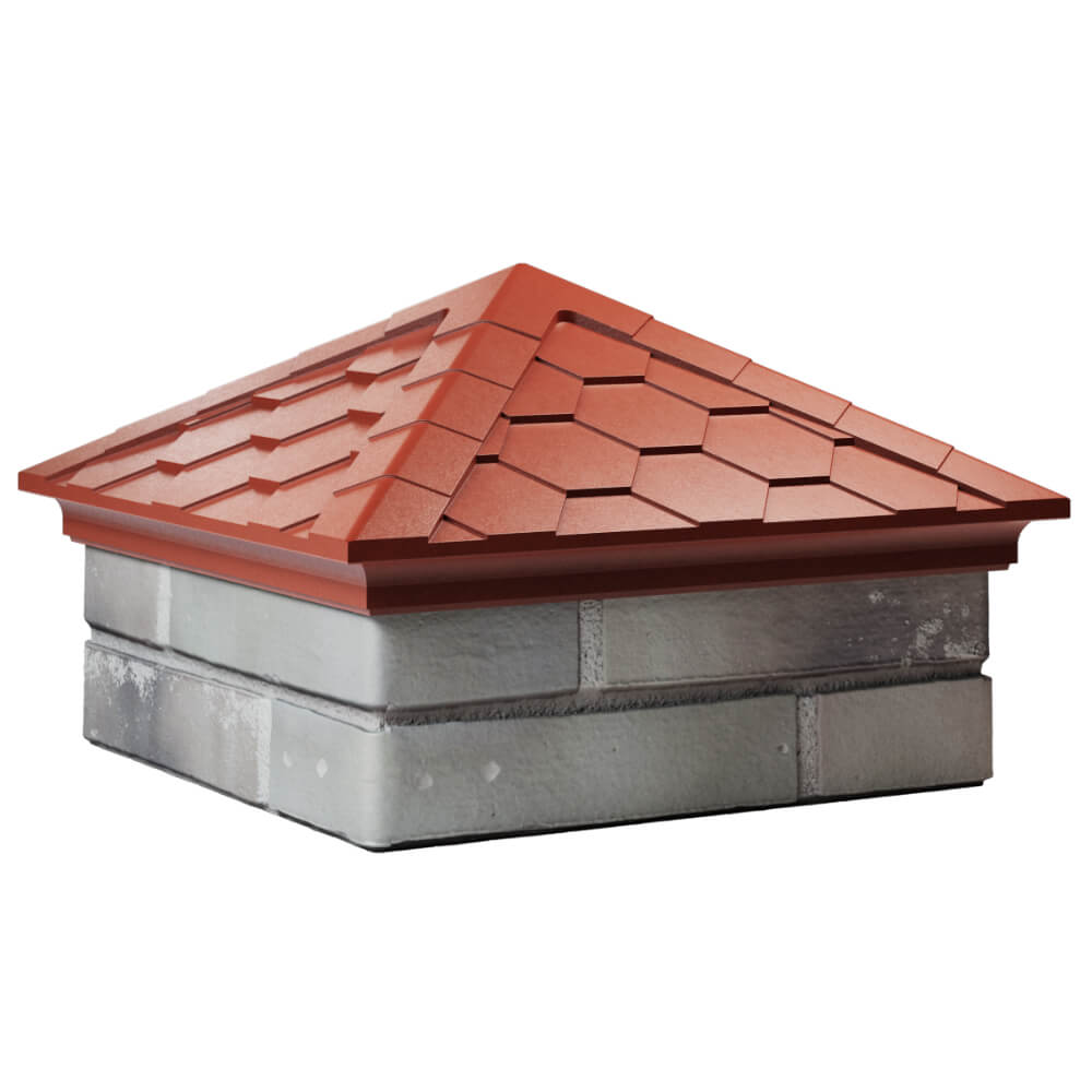 Колпак Zking Эверест Красный на столб 1.5х1.5 кирпича (390х390мм) в Сургуте фото