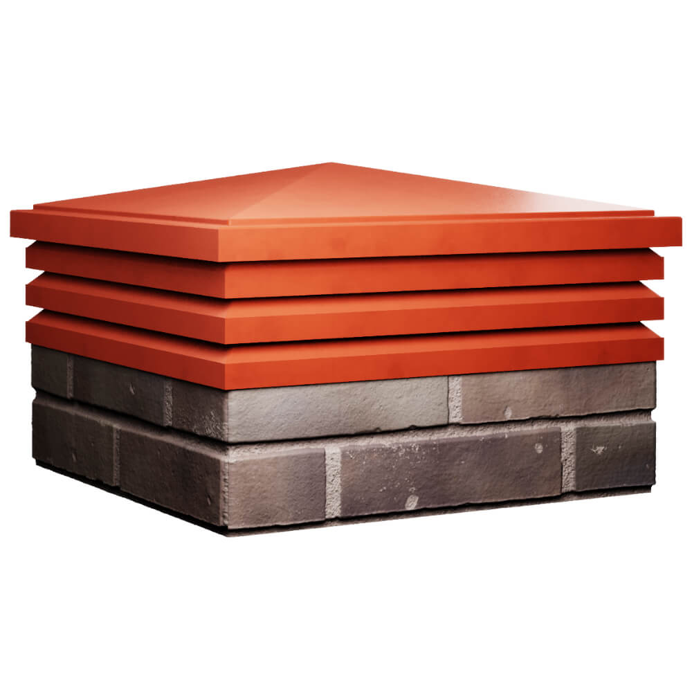 Колпак Zking Бона ХайТек Красный на столб 2х2 кирпича (513х513мм) в Сургуте фото