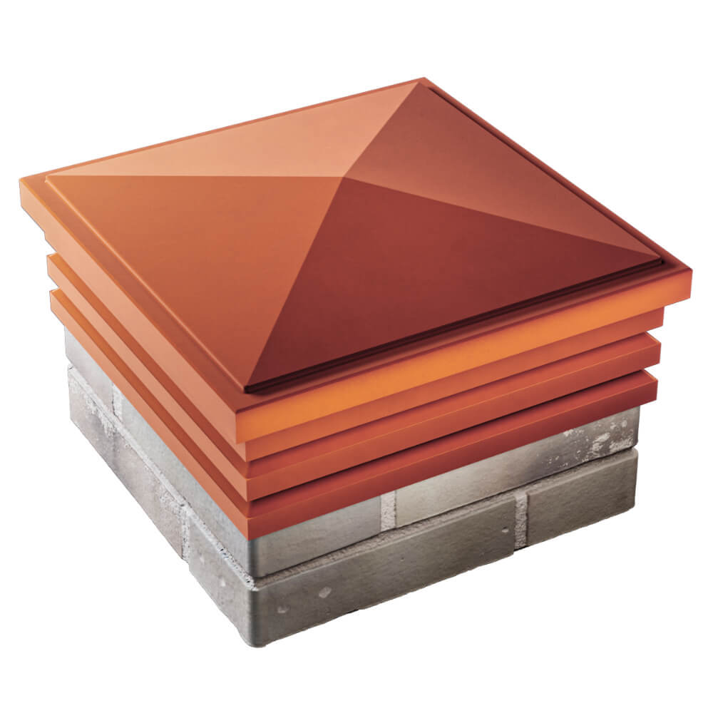 Колпак Zking Бона ХайТек Красный на столб 1.5х1.5 кирпича (385х385мм) в Сургуте фото