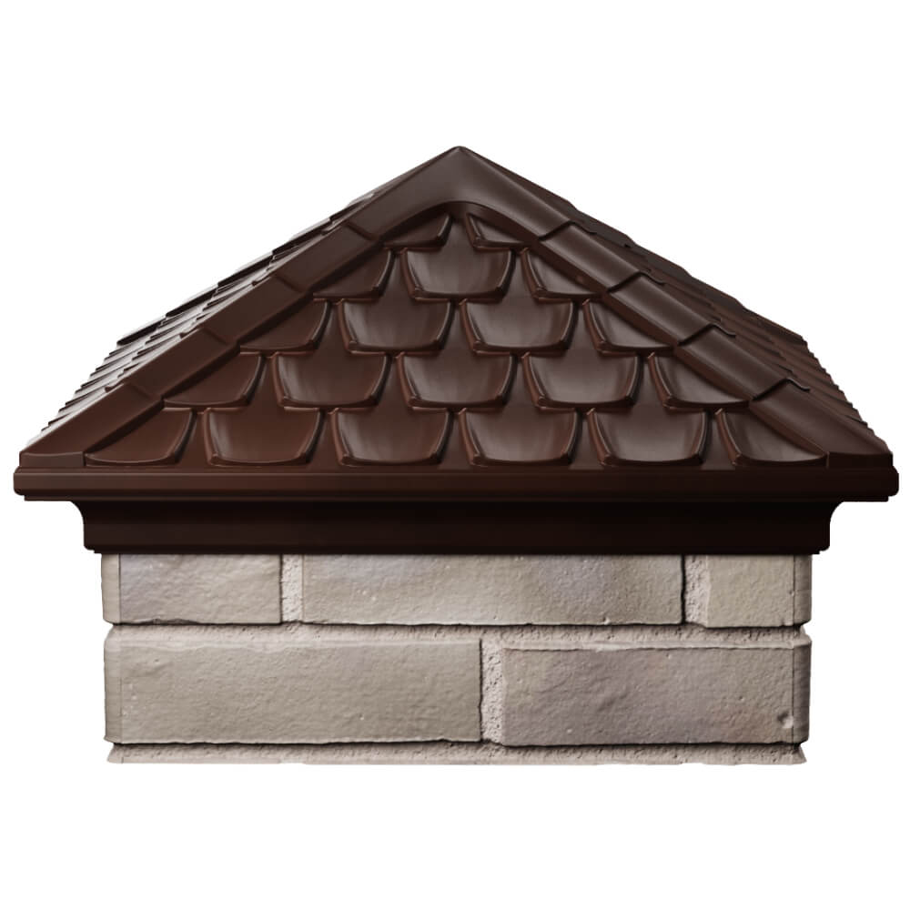 Колпак Zking Эльбрус Коричневый на столб 1.5х1.5 кирпича (385х385мм) Сургут фото