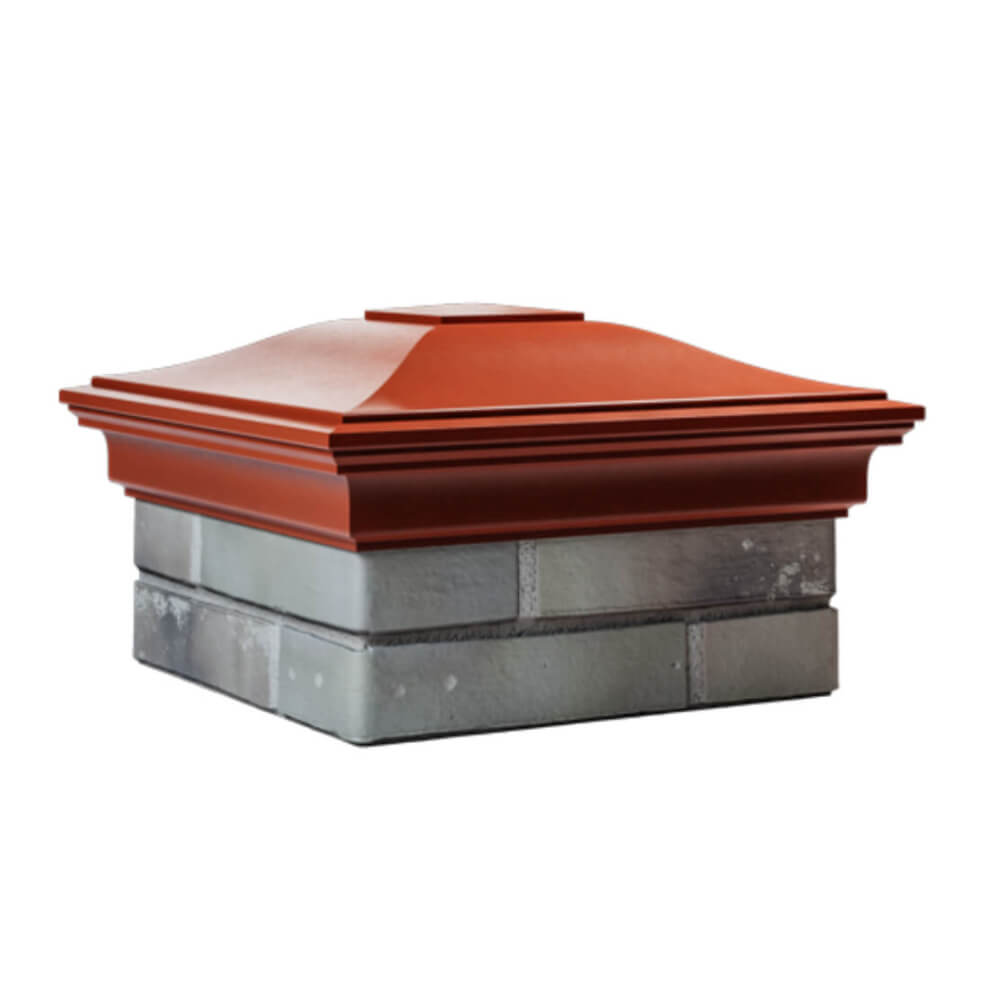 Колпак Zking Монблан Красный на столб 1.5х1.5 еврокирпича 0.7НФ (355х355мм) в Сургуте фото