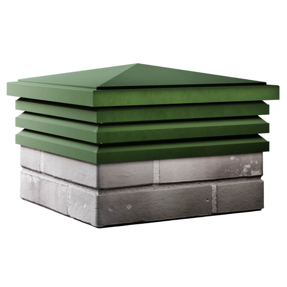 Колпак Zking Бона ХайТек Зеленый на столб 1.5х1.5 кирпича (385х385мм) в Сургуте фото