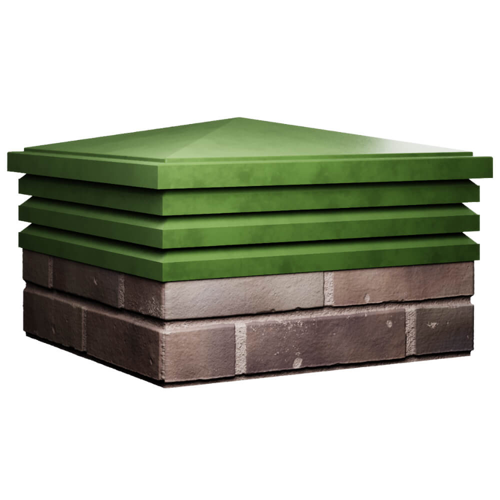 Колпак Zking Бона ХайТек Зеленый на столб 2х2 кирпича (513х513мм) в Сургуте фото