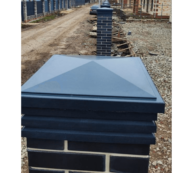 Колпак Zking Бона ХайТек Серый на столб 1.5х1.5 кирпича (385х385мм) в Сургуте фото