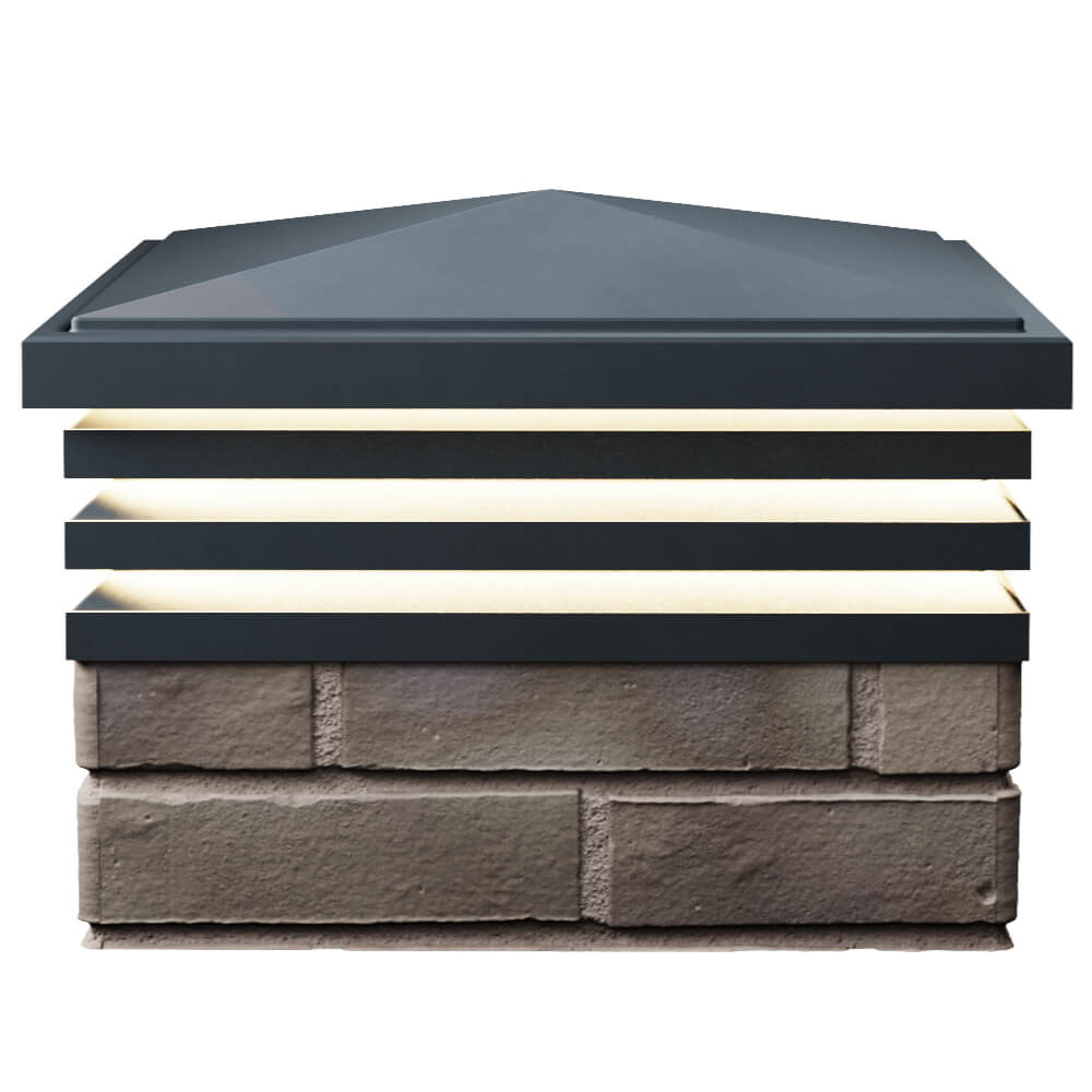 Колпак Zking Бона ХайТек Серый на столб 1.5х1.5 кирпича (385х385мм) с подсветкой в Сургуте фото