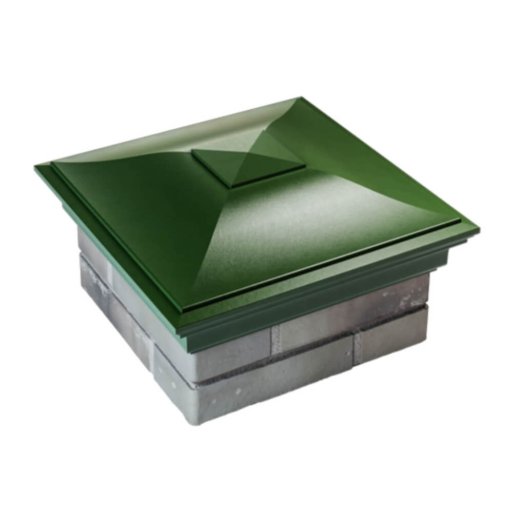 Колпак Zking Монблан Зеленый на столб 1.5х1.5 еврокирпича 0.7НФ (355х355мм) в Сургуте фото