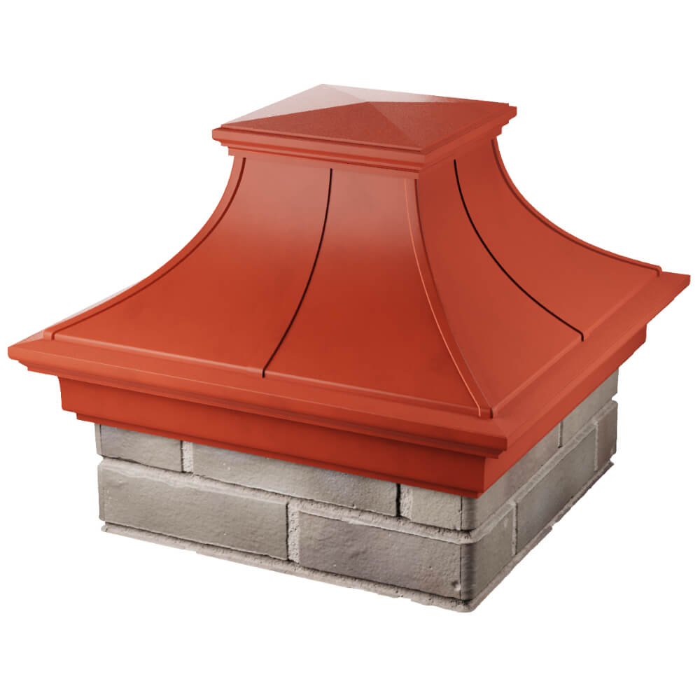 Колпак Zking Монблан Премиум Красный на столб 1.5х1.5 кирпича (385х385мм) в Сургуте фото