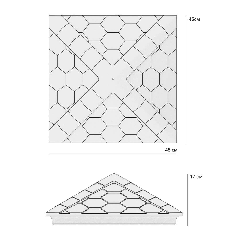 Колпак Zking Эверест Серый на столб 1.5х1.5 кирпича (390х390мм) в Сургуте фото