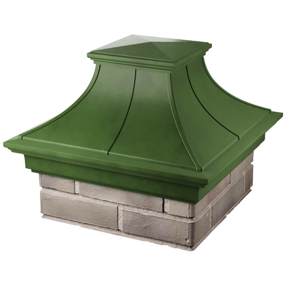 Колпак Zking Монблан Премиум Зеленый на столб 1.5х1.5 кирпича (385х385мм) в Сургуте фото