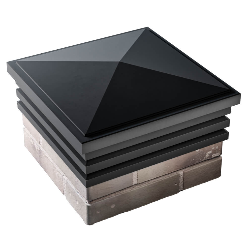 Колпак Zking Бона ХайТек Черный на столб 1.5х1.5 кирпича (385х385мм) в Сургуте фото